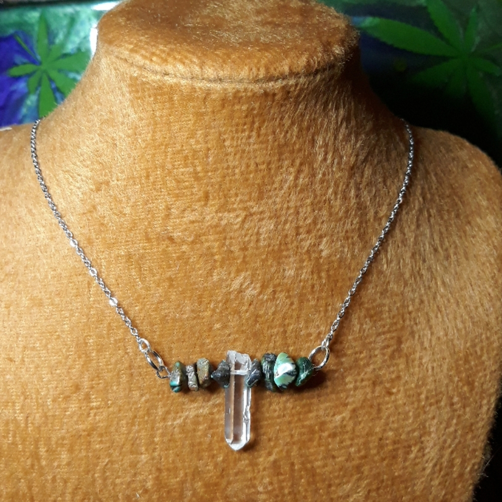 Quartz & African Turquoise pendant
